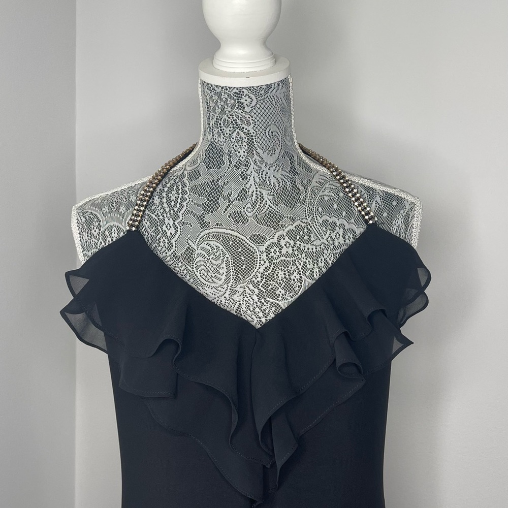 Msk Halter Cocktail Gown With Rhinestones - image 3